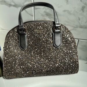 Kate Spade Sparkling Metallic Grey Satchel